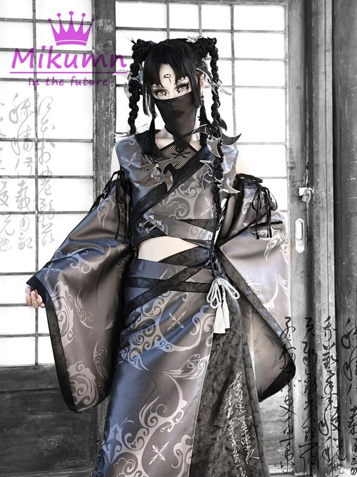 Vestido Estilo Gótico Lolita Japonés De Manga Corta - Color Negro, Diseño Asimétrico, Tallas XS A XXL