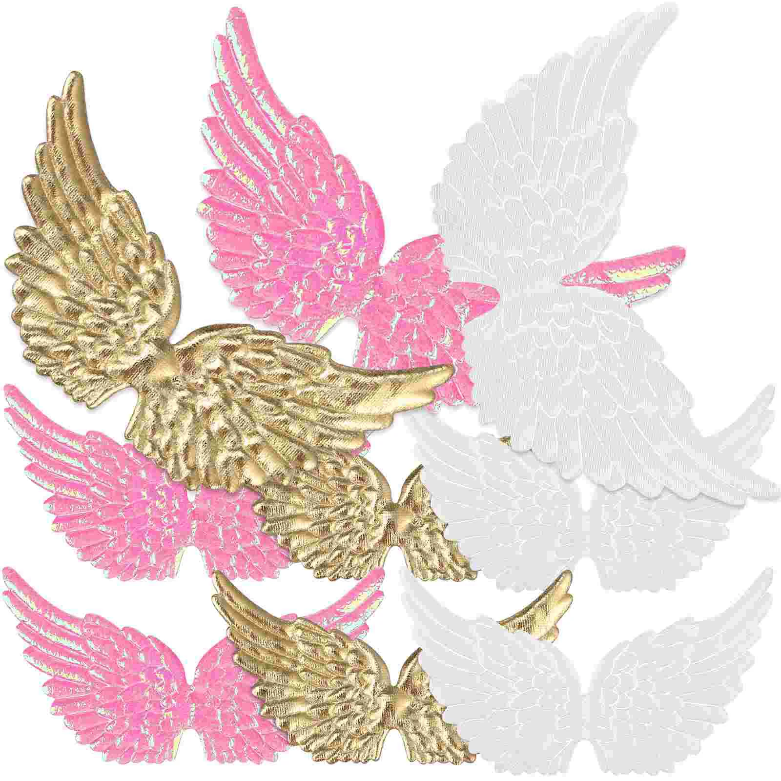 

36 Pcs Angel Wings Appliques Embellishments Decor Ornaments Sequins Crafts Cloth Patches DIY Girl