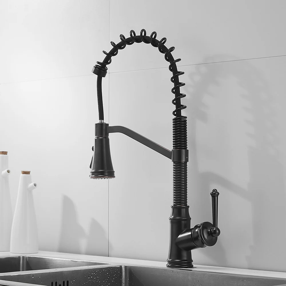 

Кухонный Смеситель ORB, латунный кран с одной ручкой, выдвижная пружина, два вида, встраиваемый в воду, AT9208OB