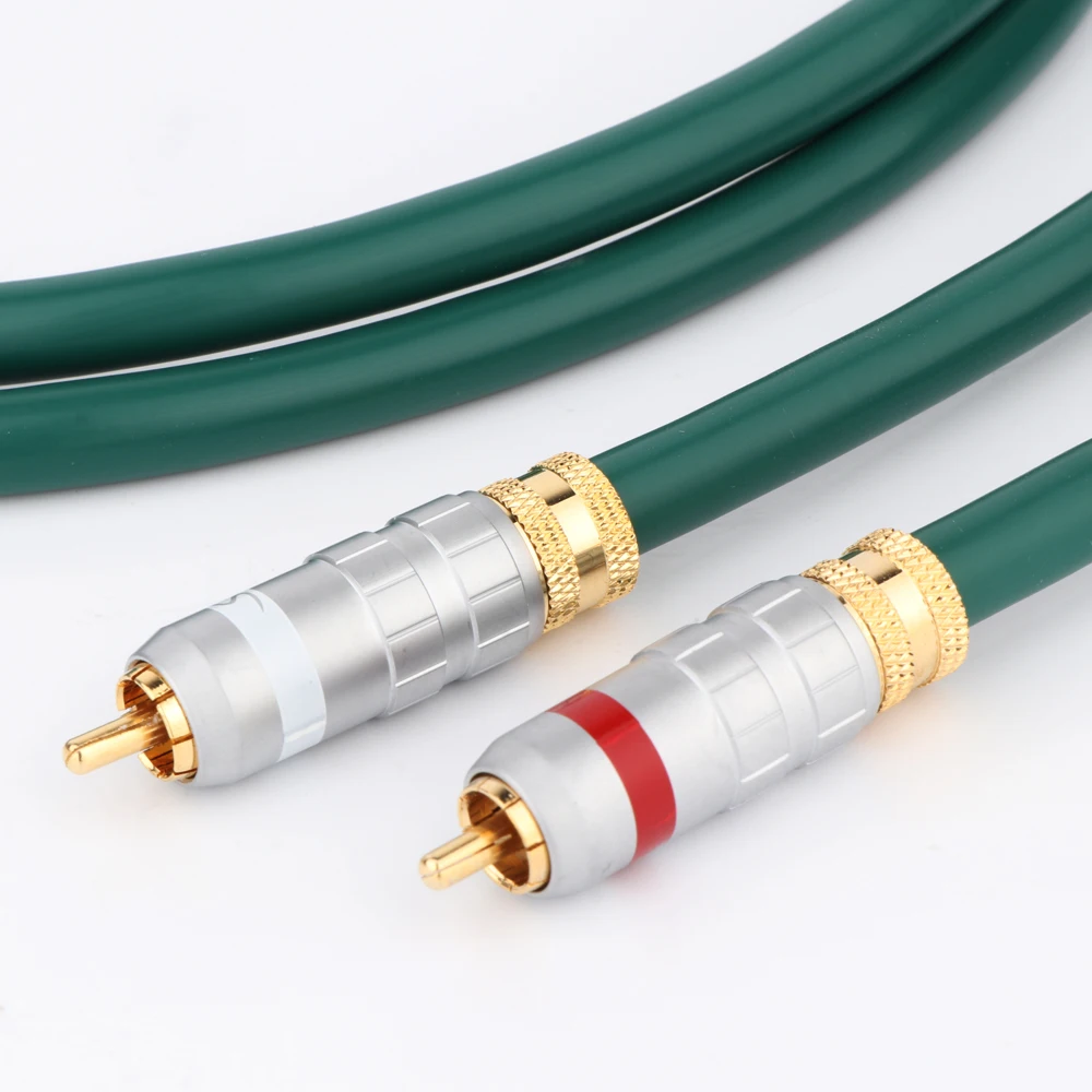 X403 HiFi Audio 4N versilbertes Kupfer-Verbindungskabel mit vergoldetem/rhodiniertem RCA-Stecker für Lautsprecher, Verstärker, CD-Player – Detail 5