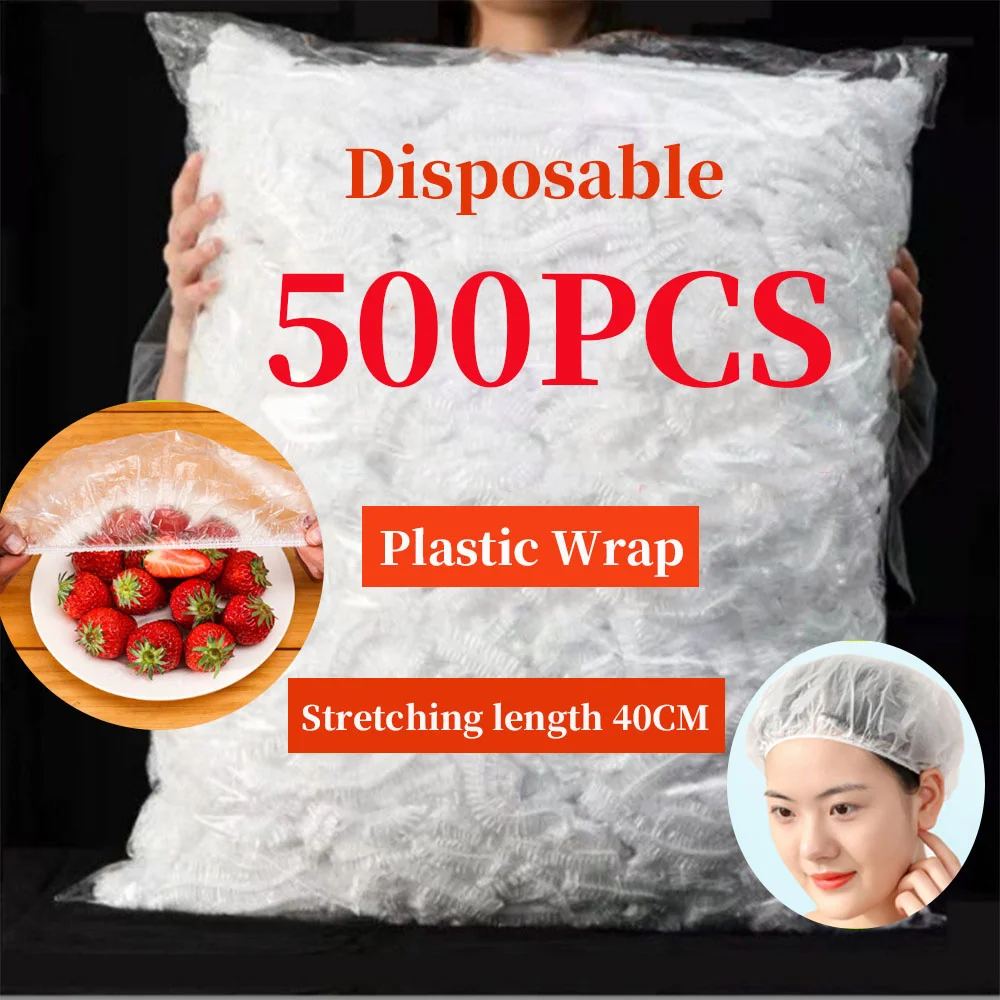 Disposable Food Storage Cover Reusable Elastic Fresh Food Covers Stretch  Wrap Bowl Dish Food Cover Fresh Keeping Bags Shower Cap - AliExpress