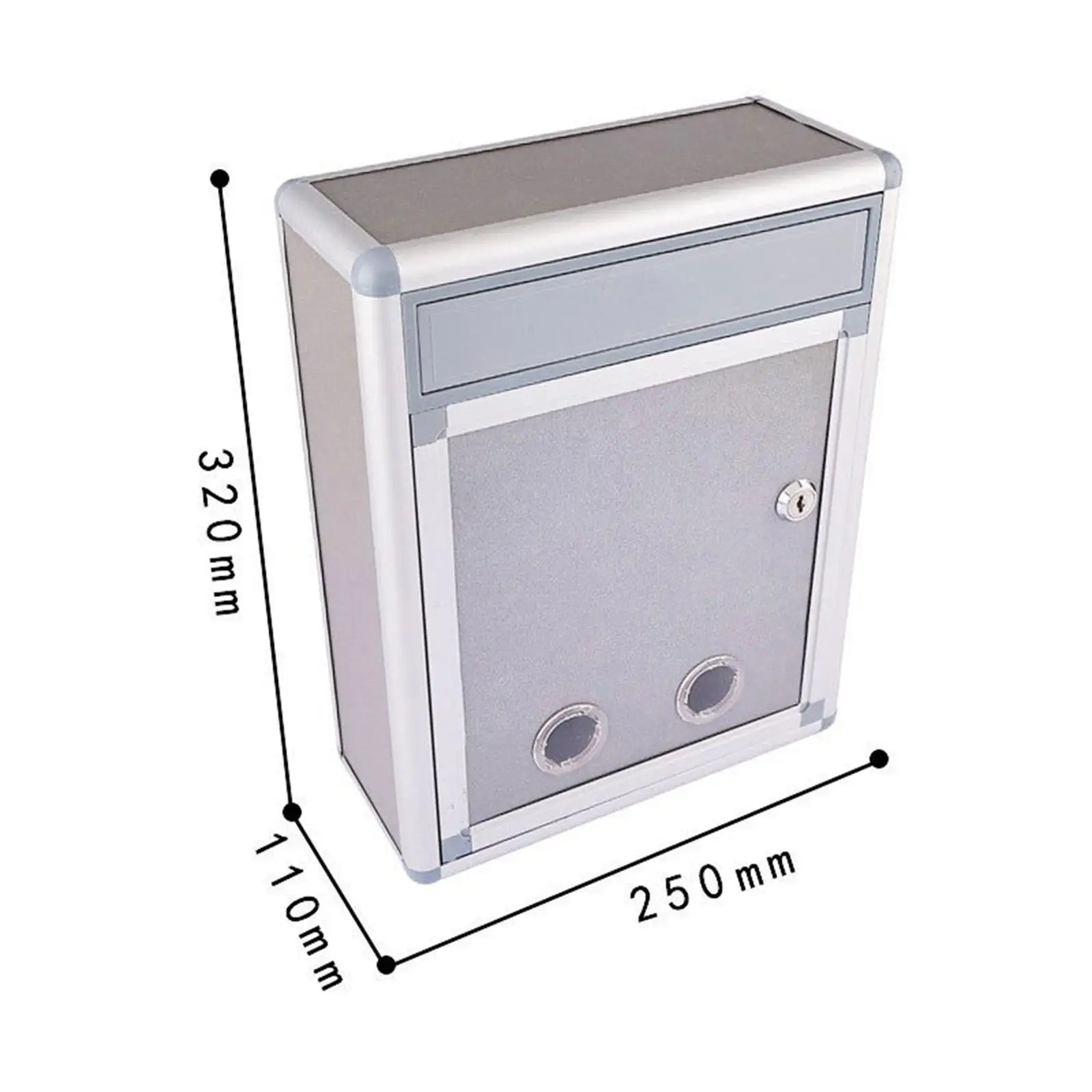 Locking Wall Mounted Mailbox Outside Metal Post Box Weatherproof Mailbox with