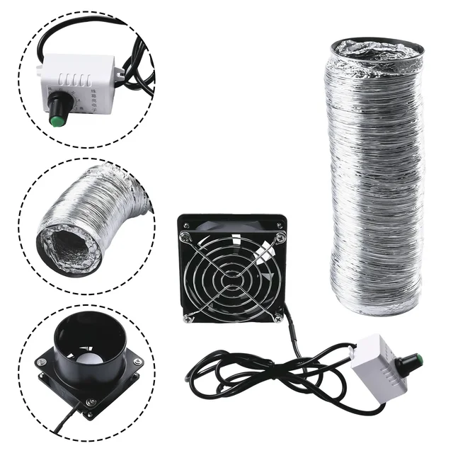 Smoke Absorber Fume Extractor Fan Pipe Duct Exhuast Fan With 1/3/6M Pipe Tub Ventilation Fan USB Adjustable Speed 3