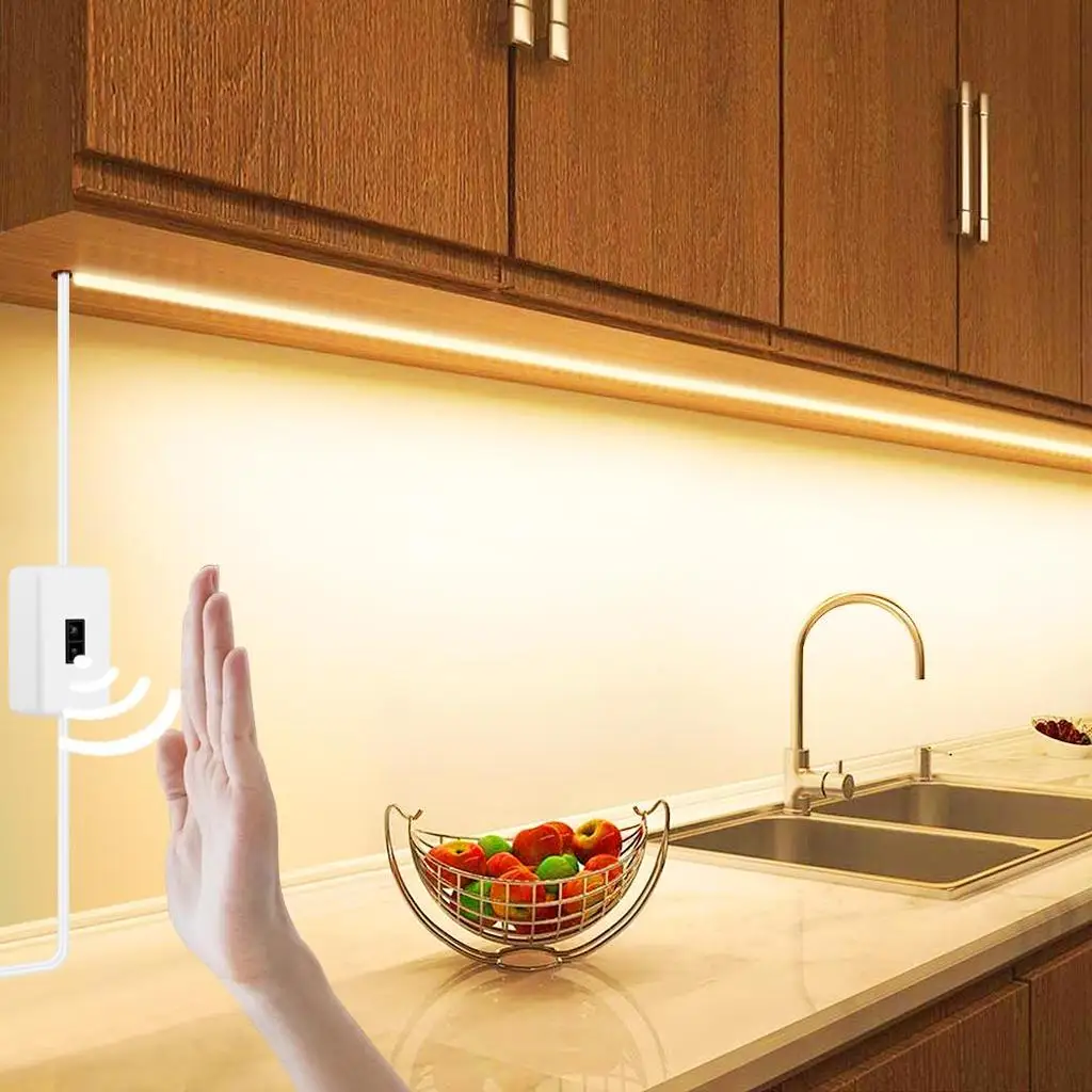 5V USB COB LED 스트립, 주방 캐비닛 및 찬장 조명용 핸드 스윕 센서 포함