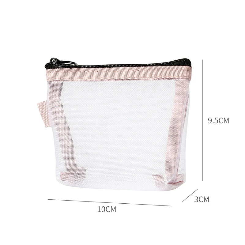 Transparent Mesh Lipstick Storage Bag Portable Mini Cosmetic Bag Makeup Case Key Earphone Data Line Organizer Card Holder Pouch