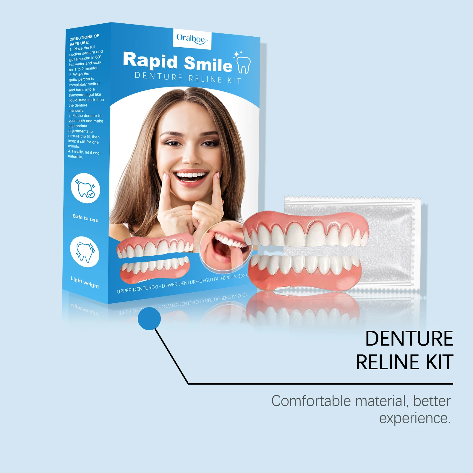 Dental Cosmetic Denture Set - dental beauty set that enhances smile aesthetics, made of comfortable material, cosmetic dentures