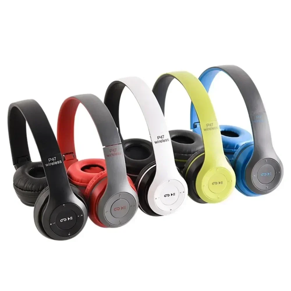P47 Wireless bluetooth headphone With Mic Noise Cancelling Headsets Stereo Sound Earphones Sports Gaming Headphones Supports PC 6
