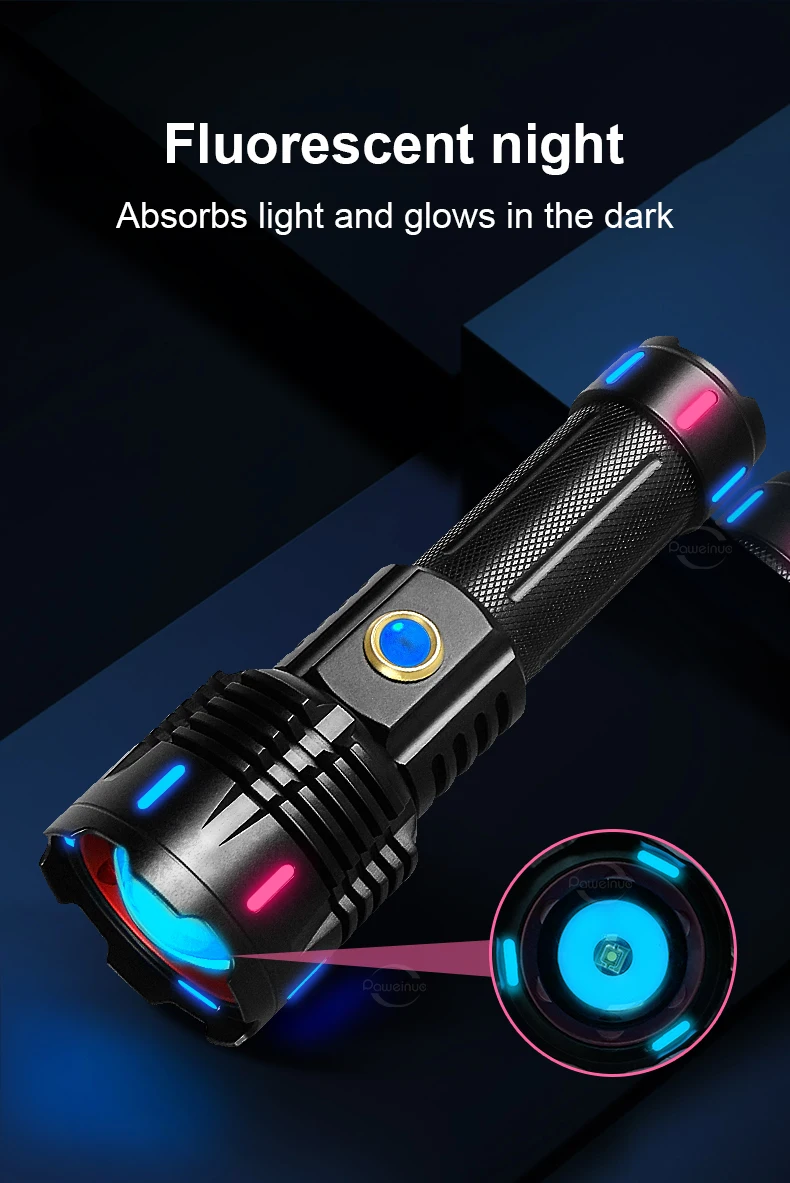 Description Picture 6 of itemPowerful LED Flashlight High Power USB Rechargeable Tactical Torch Outdoor Tactical Flashlight Camping Light Night Light Body