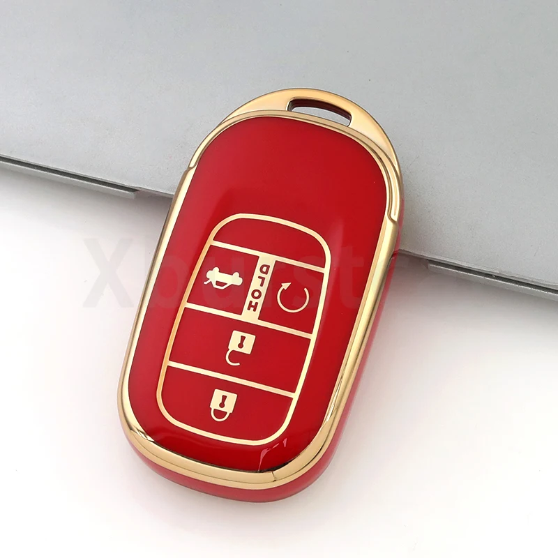4 5 Buttons Soft TPU Car Key Case Cover Auto Shell Fob Holder For Honda Civic Accord HR-V CR-V CRV 2022 2023 Accessories 4