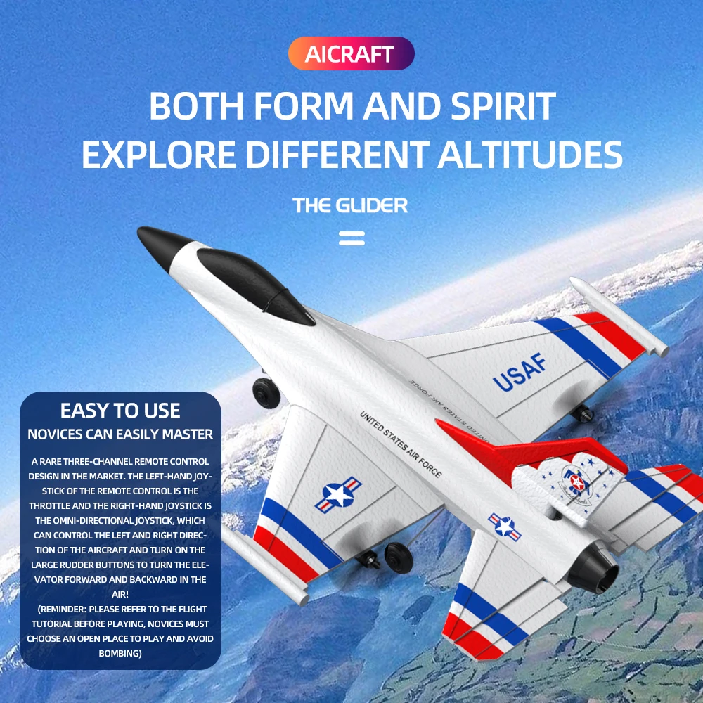 F16 Foam RC Airplane 2/3 Channels Remote Control Aircraft 2.4G Radio Control Stunt Glider RC Fighter Plane Toys for Children Boy 2