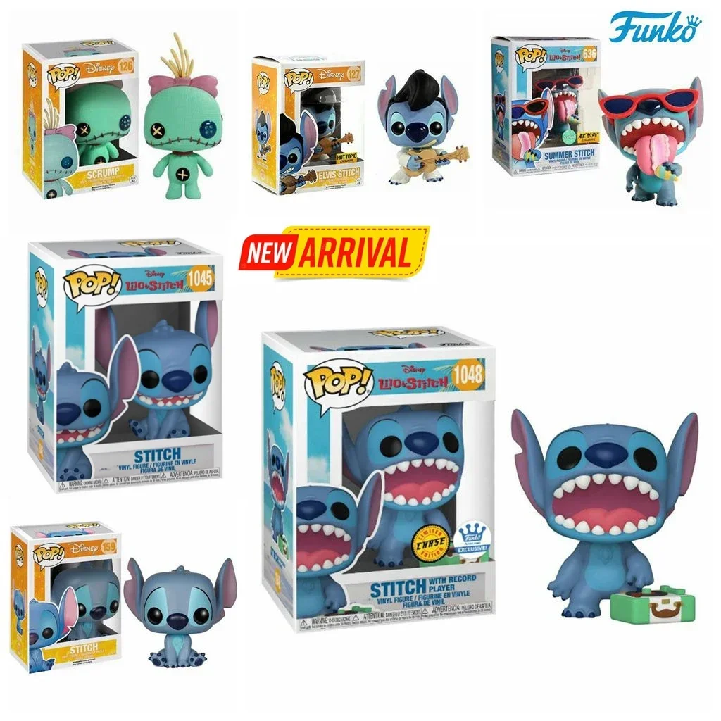 Funko Disney New Stitch Con Giradischi 1048 # Summer Stitch 636 Scrump 126 # Elvis Stitch 127 # Stitch 1045 #159 # Figure Toys