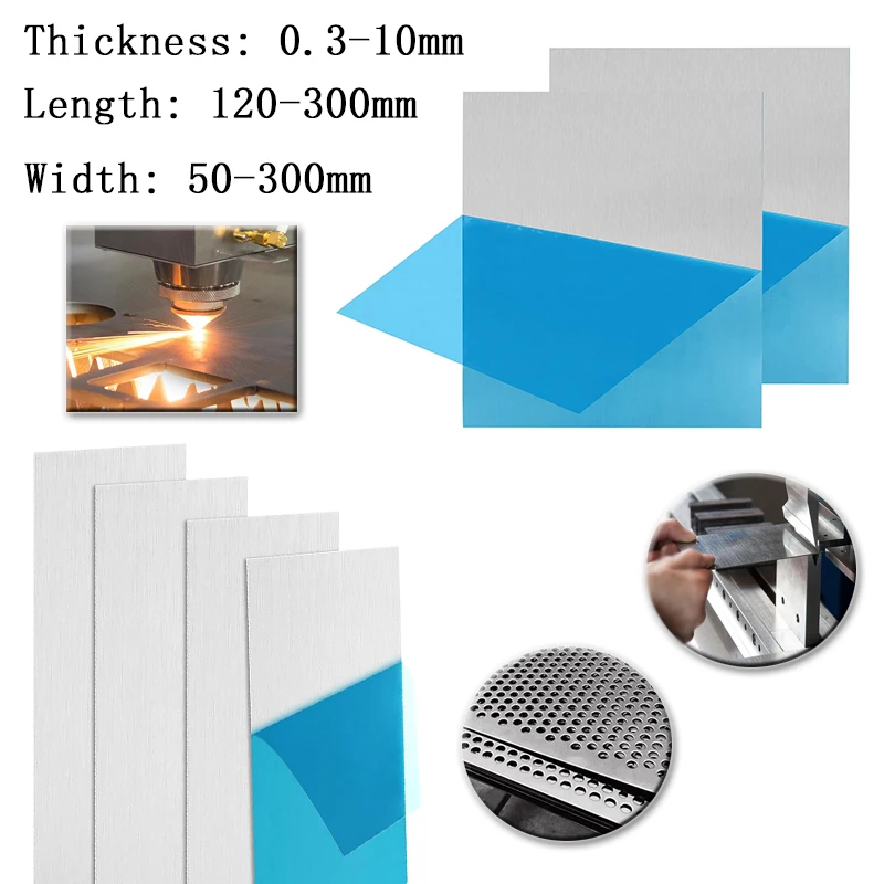 Aluminiumplatte, Dicke 0,3mm 0,5mm 1mm 1,5mm 2mm 3mm 5mm 6mm 10mm, Aluminiumlegierung Quadratische Platte, Polierte Platte, Blech für DIY-Bastelarbeiten