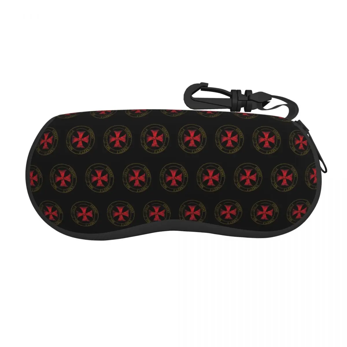 

Templar Knight Seal Cross Sunglasses Case Neoprene Zipper Medieval Warrior Deus Vult Shell Eyeglass Case Custom Protective Box
