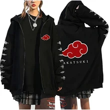 

Akatsuki Cloud Symbols Jacket Hoodies Oversized Japan Anime Streetwear Sweatshirt Men Women Hip Hop Harajuku Zip Coat Tops