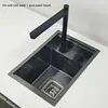 Hidden black Kitchen sink Single bowl Bar Small Size sink Stainless Steel Balcony sink Concealed black kitchen sink Bar sink 4