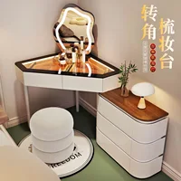 Commode pour petit appartement, chambre à coucher, coffre de rangement moderne et Simple, Table de maquillage intégrée en bois massif de Style crème minimaliste 4