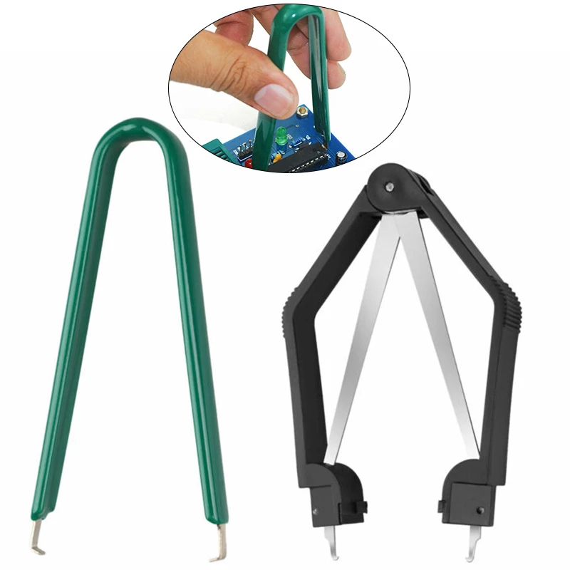 Anti-Static Tweezers 2PC IC/ROM Chip U Sahpe Puller Extractor Circuit Board Components Removal CPU Clamping PLCC Puller Clips