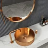 3 Colors Luxury Bathroom Sinks Golden Stainless Steel Above Counter Basin Home Wash Basin Bathroom Fixture Washing Sink z 1