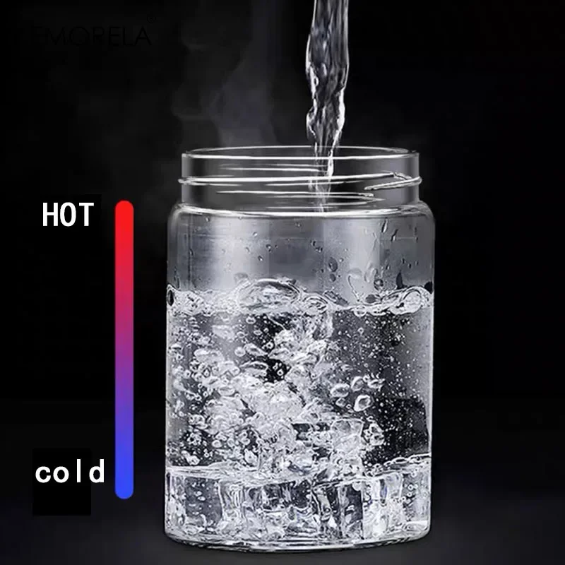 Clear Glass Candy Jar Lid Creative Cylindrical Dried Fruit Milk Powder Fruit Powder Sealed Jar Home Storage Container