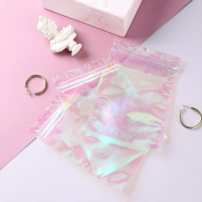 Cute Laser Self Sealing Little Small Plastic Bags For Jewelry Display Bags  Pouch And Packaging Organizer Storage Nail Pack Bag - AliExpress