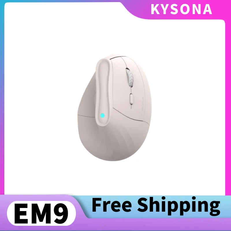Kysona EM9 Vertical Wireless Bluetooth Silent Mouse Ergonomics RGB4000DPI Rechargeable Button Office Gaming Mouse Laptop PC