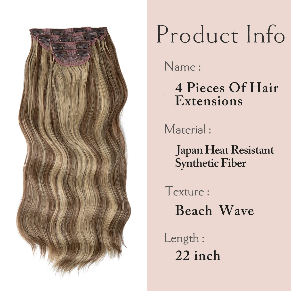 SARLA Synthetic Long Wavy Clip In Hair Extensions 22" 4pcs/set Thick Hairpiece For Women Brown Blonde Black Natural Fake Hair