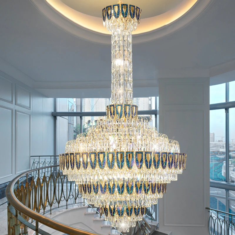 

Металлическая декоративная люстра в скандинавском стиле, Потолочный современный роскошный большой светильник в стиле лофт для гостиницы, виллы, проект в виде роскошного кристалла под заказ