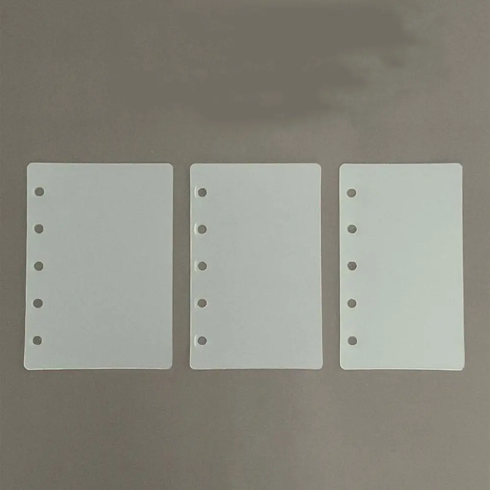 10pcs 투명 루즈리프 노트 리필 용지 M5 A8 5홀 스파이럴 바인더 디바이더 페이지 분리기 스파이럴 바인더 폴더 클리어