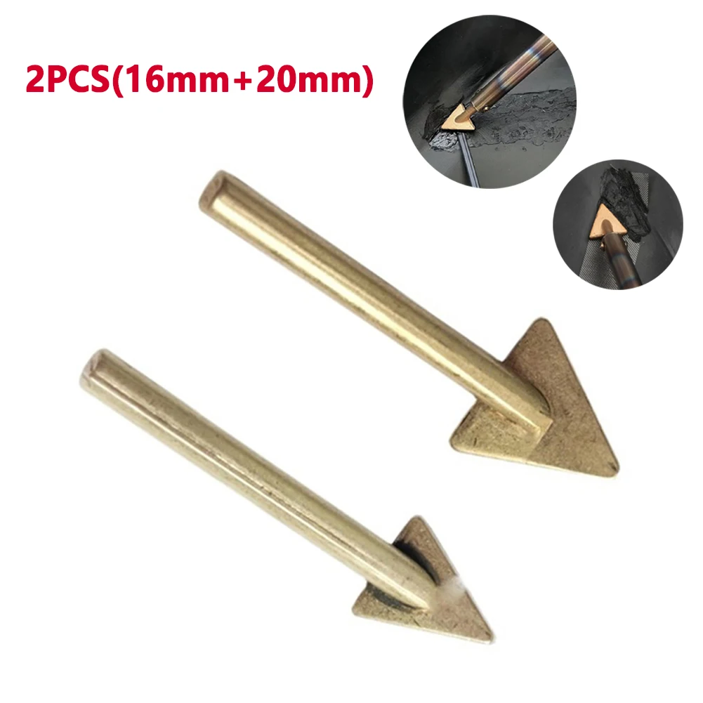 2pcs 16mm/20mm Plastic Repair Triangular Copper Smoothing Head Soldering Iron Head Leather For 60 Watt Plastic Welding Kit 2pcs replacement tip soldering tools welding tools metalworking tools accessories for 60 watt plastic welding kit 16mm 20mm