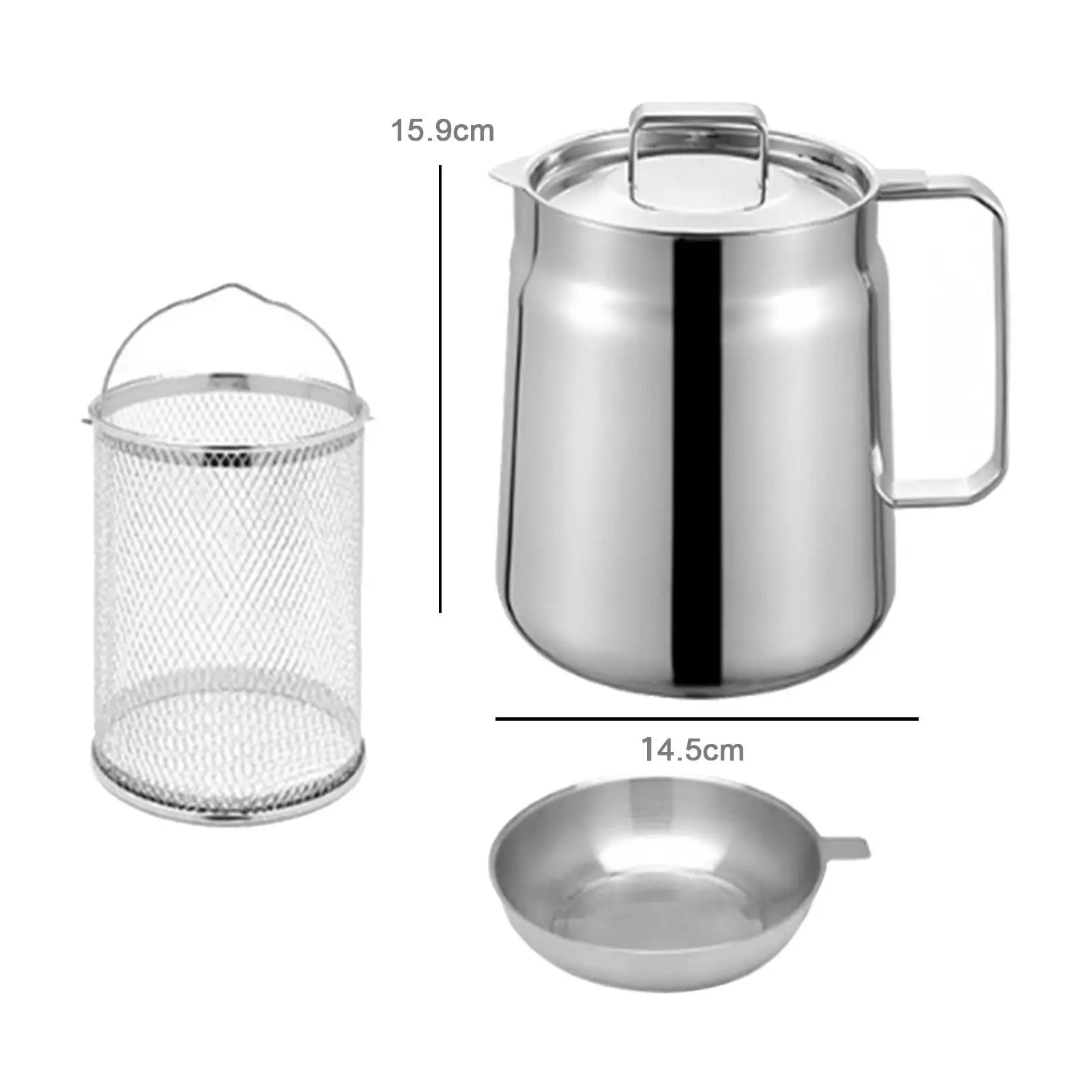 Deep Frying Pot Deep Fryer Basket Large Capacity Nonstick Cookware French Fries Frying Oil Strainer Basket Oil Storage Jar
