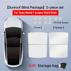 Sunshades for Sunroof & Skylight - Ice Cloth Buckle Sun Protection Accessory (ModelY 25 - 26 White)