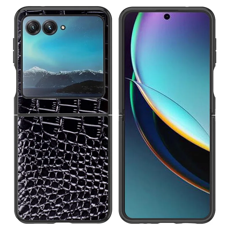 Luxury Genuine Leather Wallet Business Phone Case For Motorola Moto Razr 40 Razr40 Ultra Credit Card Money Slot Cover Holster