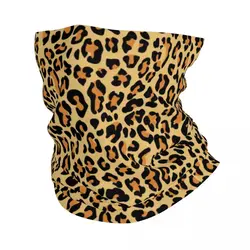 Leopard Print Bandana Neck Gaiter Windproof Face Scarf Cover Women Men Animal Skin Headband Tube Balaclava