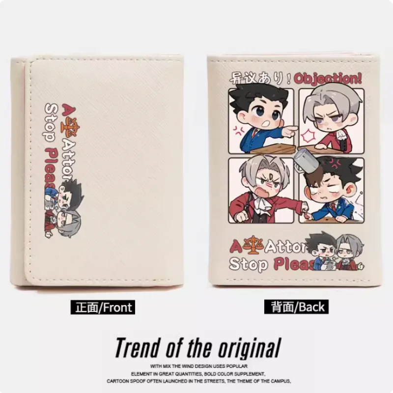 Anime Ace Attorney Wallet Women's Fold Bag Multi Card Large Capacity Fashion Wallet Gift