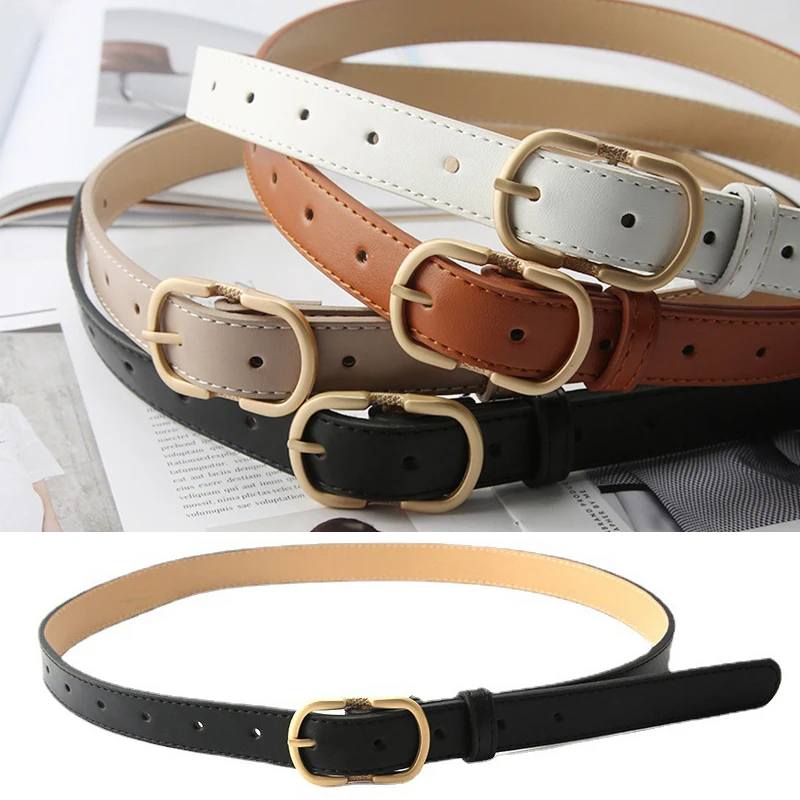 

Double Leather Women Belt Fashion Waist Belt PU Leather Metal Buckle For Ladies Leisure Dress Jeans Wild Waistband