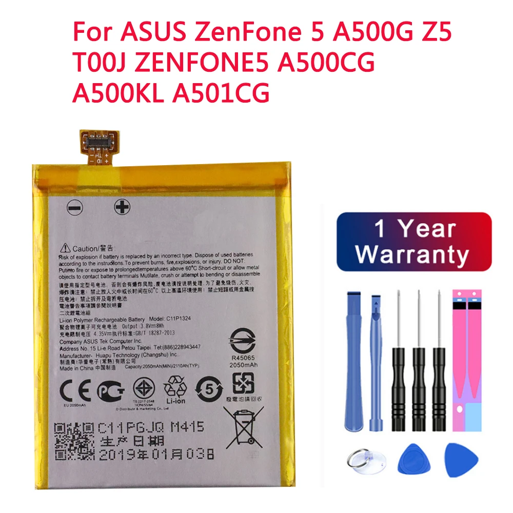 

New Data 2100mAh C11P1324 Battery For ASUS ZenFone 5 A500G Z5 T00J ZENFONE5 A500CG A500KL A501CG Mobile Phone Battery Batteries