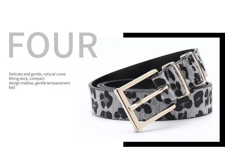 Cinto com estampa de leopardo para mulher acessório para jeans_voghion.com