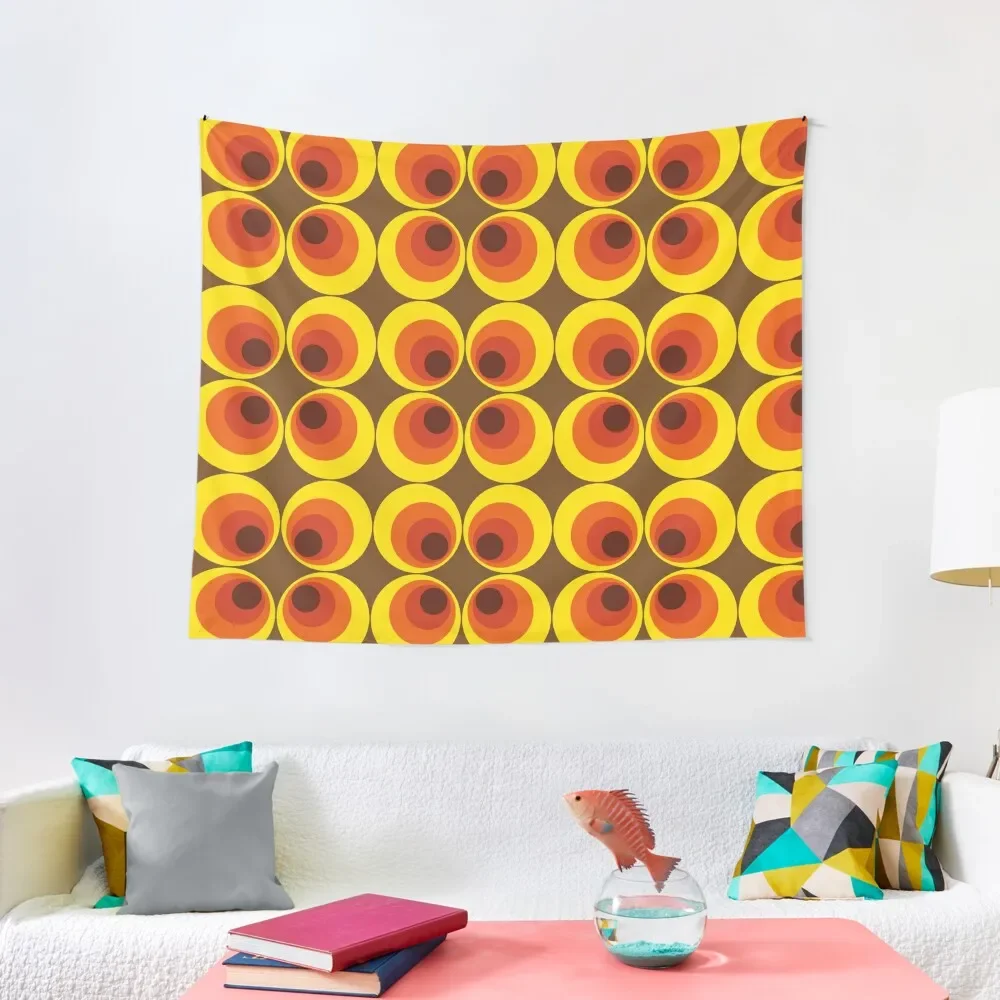 

70s, 80s funky vintage circle pattern Tapestry Aesthetics For Room Room Decoration Aesthetic Wall Tapestries Tapestry