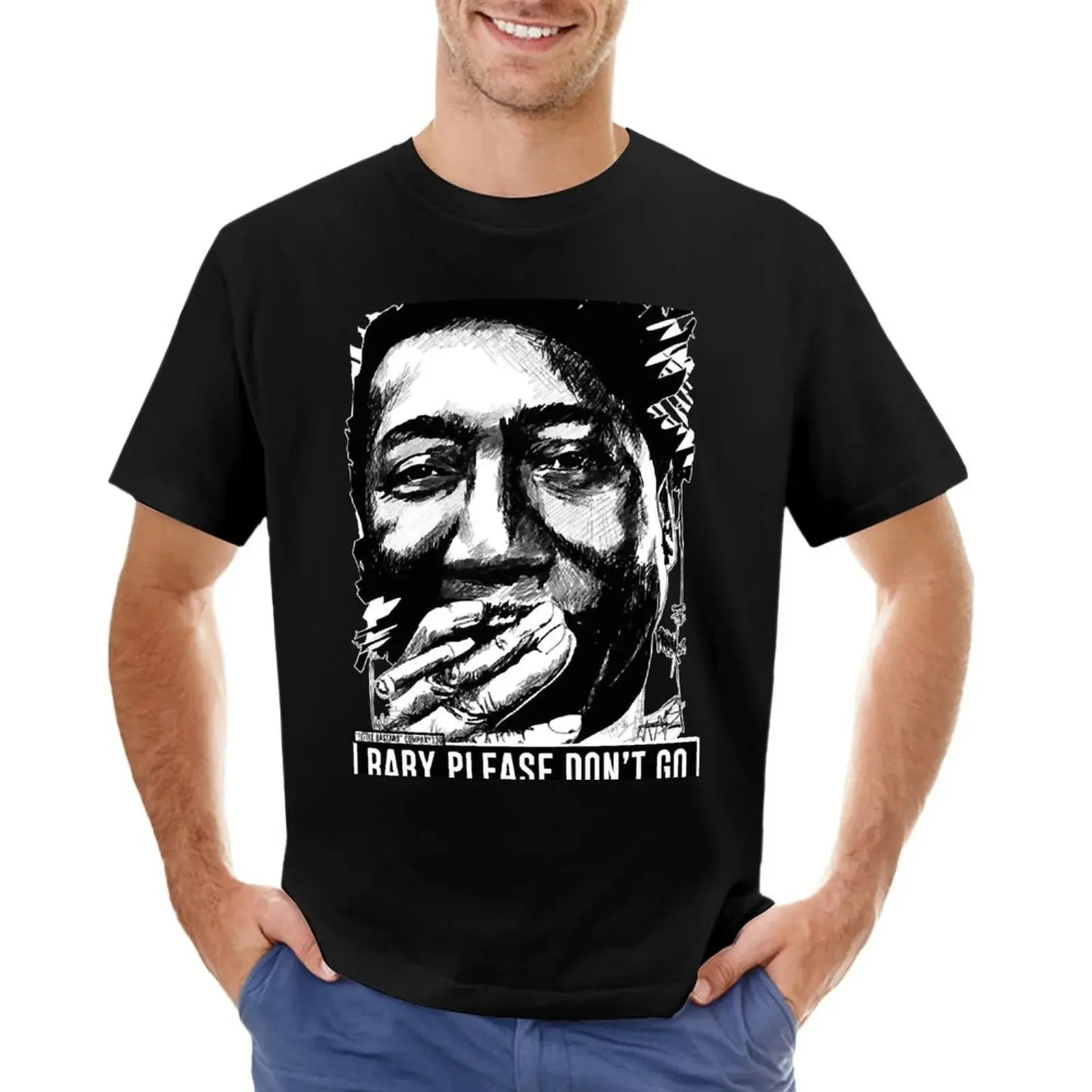 

Baby please don't go T-shirt tops plus size tops heavyweights plain t shirt men