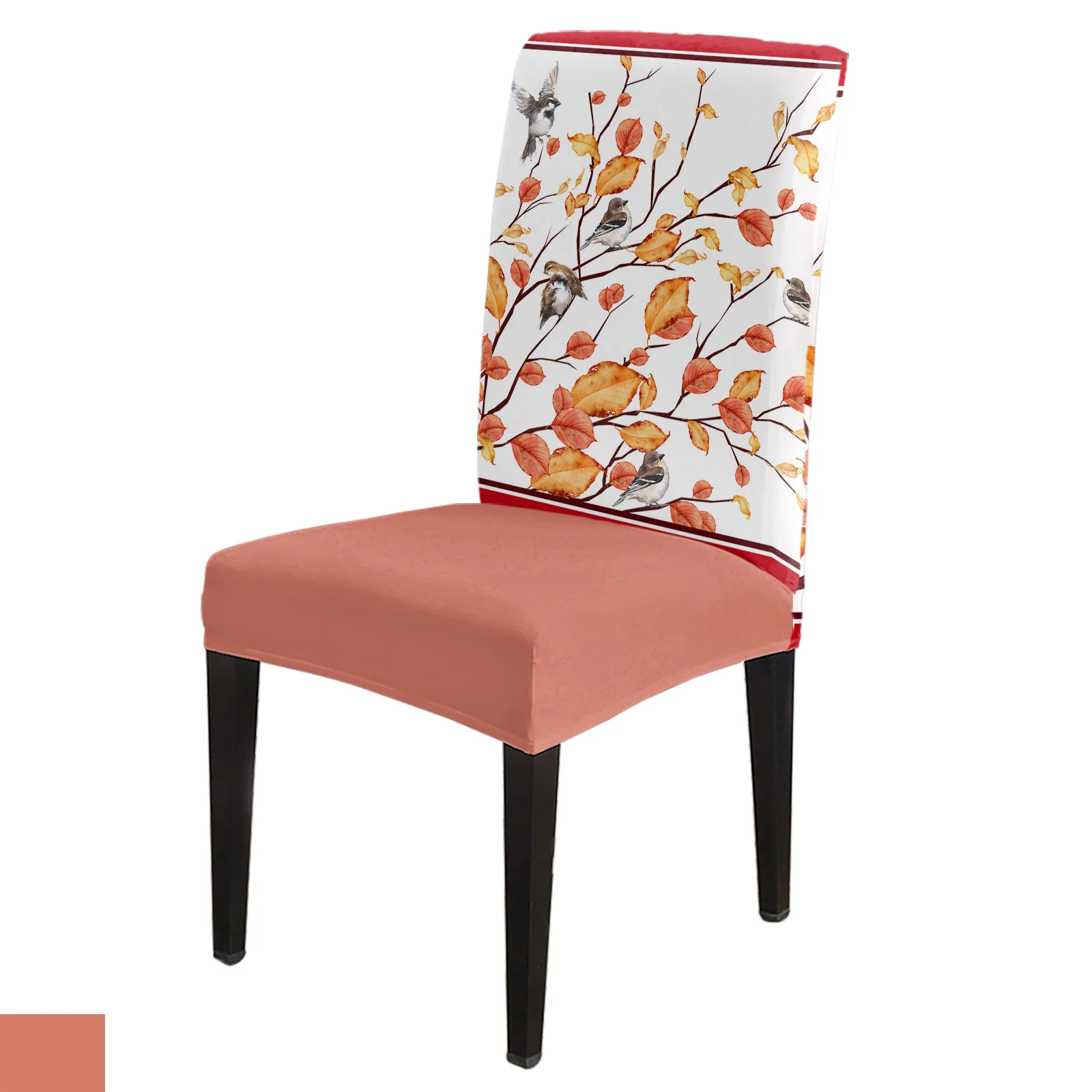 

Autumn Branch Bird Watercolor Dining Chair Cover 4/6/8PCS Spandex Elastic Chair Slipcover Case for Wedding Home Dining Room