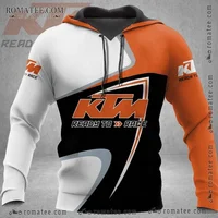 Fashion Off-Road Motorcycle Riding 3D Printed Pattern KTM Sport Hoodie Long Sleeves Comfortable Warm Hoodie with Drawstring 1