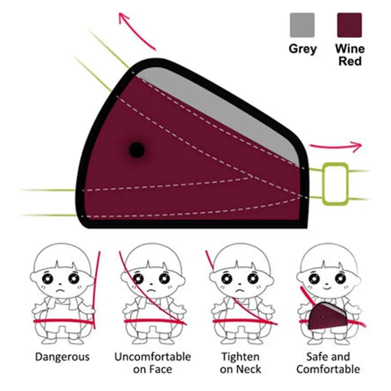 Seat Belt Cover Mesh Breathable Adjustable Triangle Protective Case For Baby Children Safety Belts Pad Clips