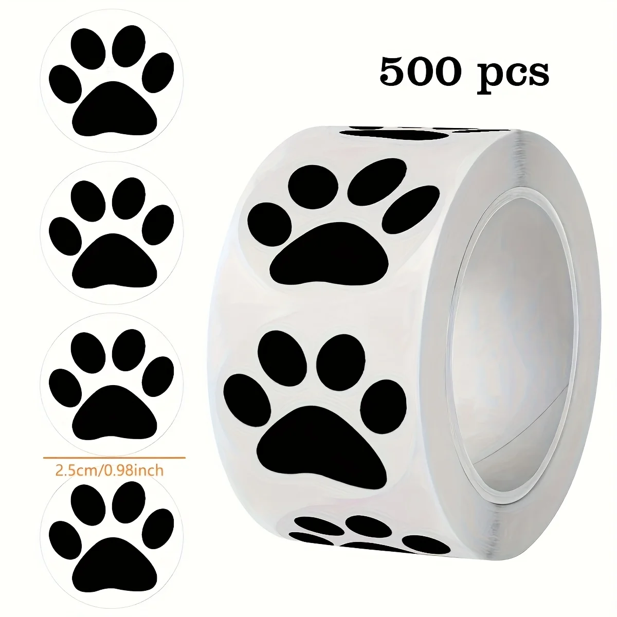 Clear Paw Prints - Strong Self-Adhesive Pet Stickers, No-Mess Removal, for Dog & Cat Decor, Birthday Parties, Gift Tags sticker