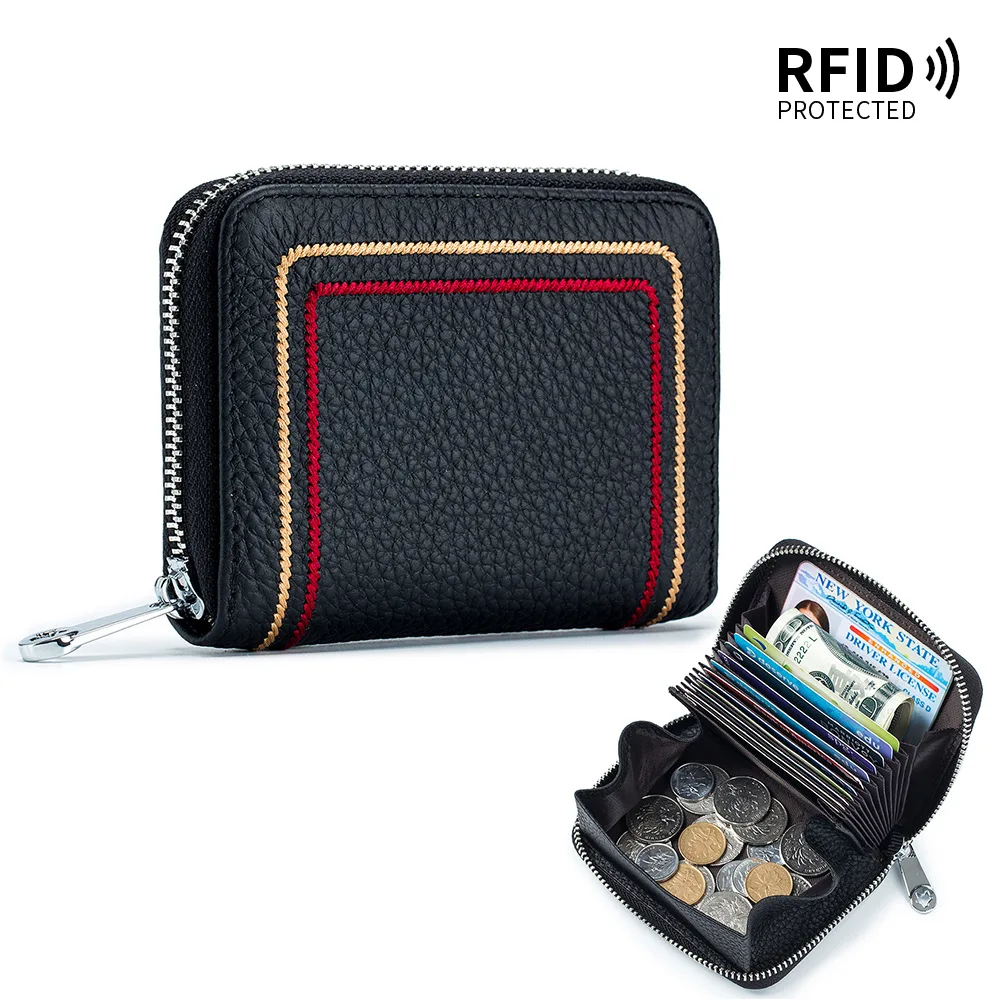

New Women Genuine Leather Card Purses Female Short Wallets Fashion Portable Money Bag Cute Wallet Coin Card Holders Clutch Bags
