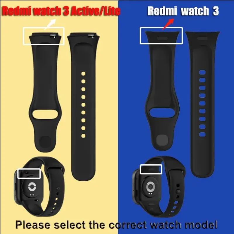 Soft Silicone Strap for Redmi Watch 3 Active Strap Accessories Smart Replacement Watchband and Screen Protector Case Wristband