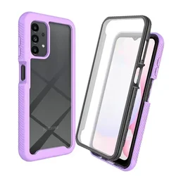 360° Crystal Clear Protective Case with Front and Back Panel - A17 (4G)(5G) (PURPLE)
