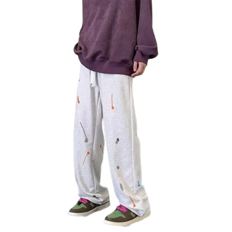 2024 Autumn Elegant Fashion Harajuku Slim Fit Ropa Hombre Loose All Match Casual Pants Pockets Sport Straight Leg Wide Leg Pants