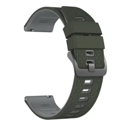22mm Easy Fit Silicone Strap Wristband - Soft Replacement Bracelet - 22mm Universal (1 - Army Green Gray)