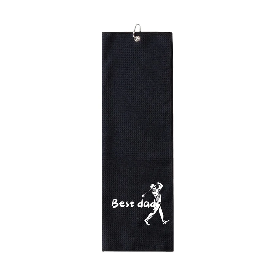Golf towel, waffle towel, sports "best dad" towel
