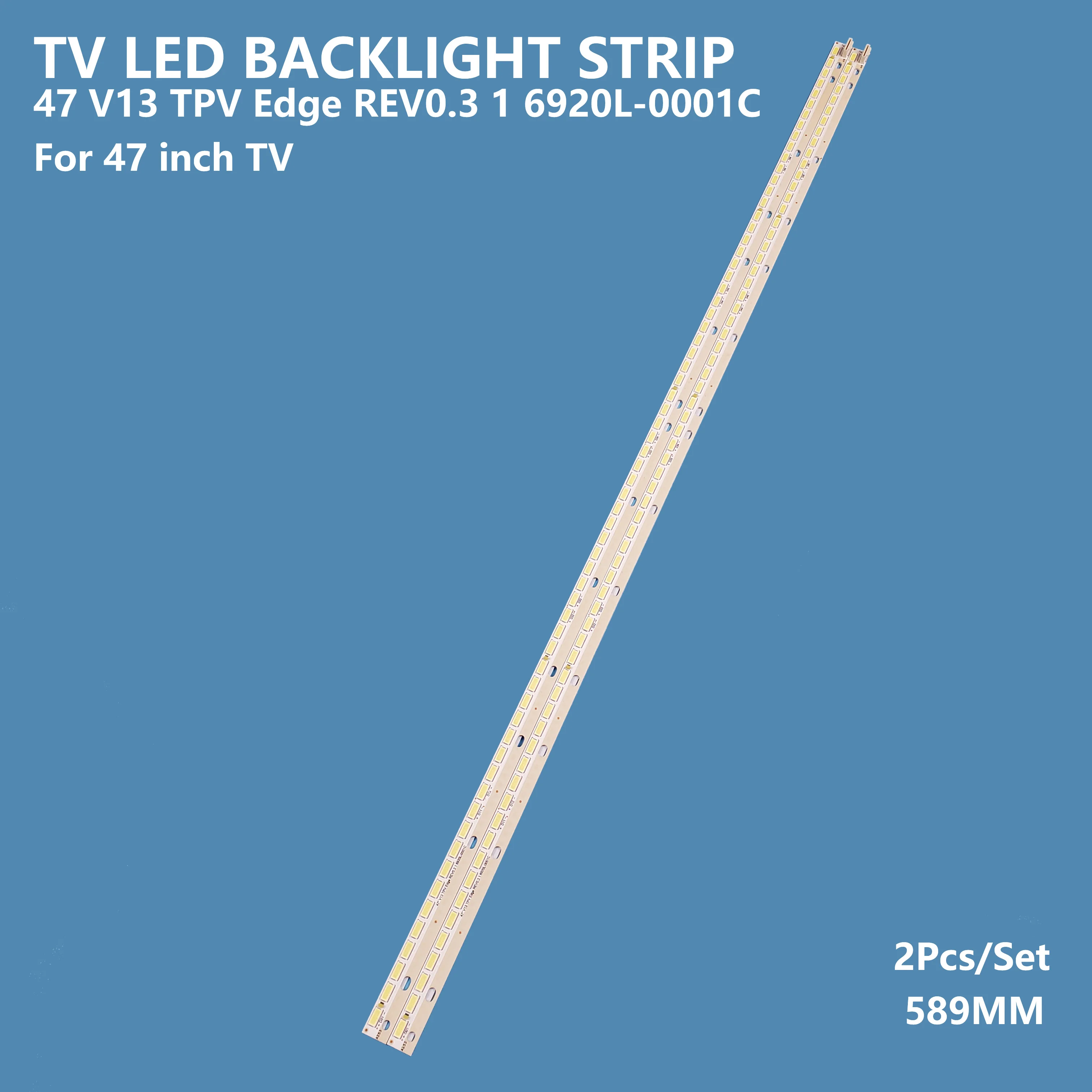 2 Pz/Set Tv Led Retroilluminazione Bar Strip Side Light 47 V13 Tpv Edge Rev0.3 1 6920L-0001C 66Led 58.9 Cm Per Philips 47 Pollici 47 Pfl5008H